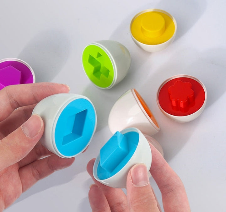 Montessori Color & Shape Matching Eggs (12-Piece Set)