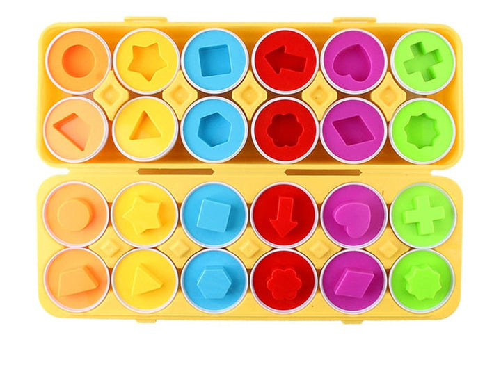 Montessori Color & Shape Matching Eggs (12-Piece Set)